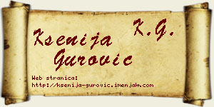 Ksenija Gurović vizit kartica